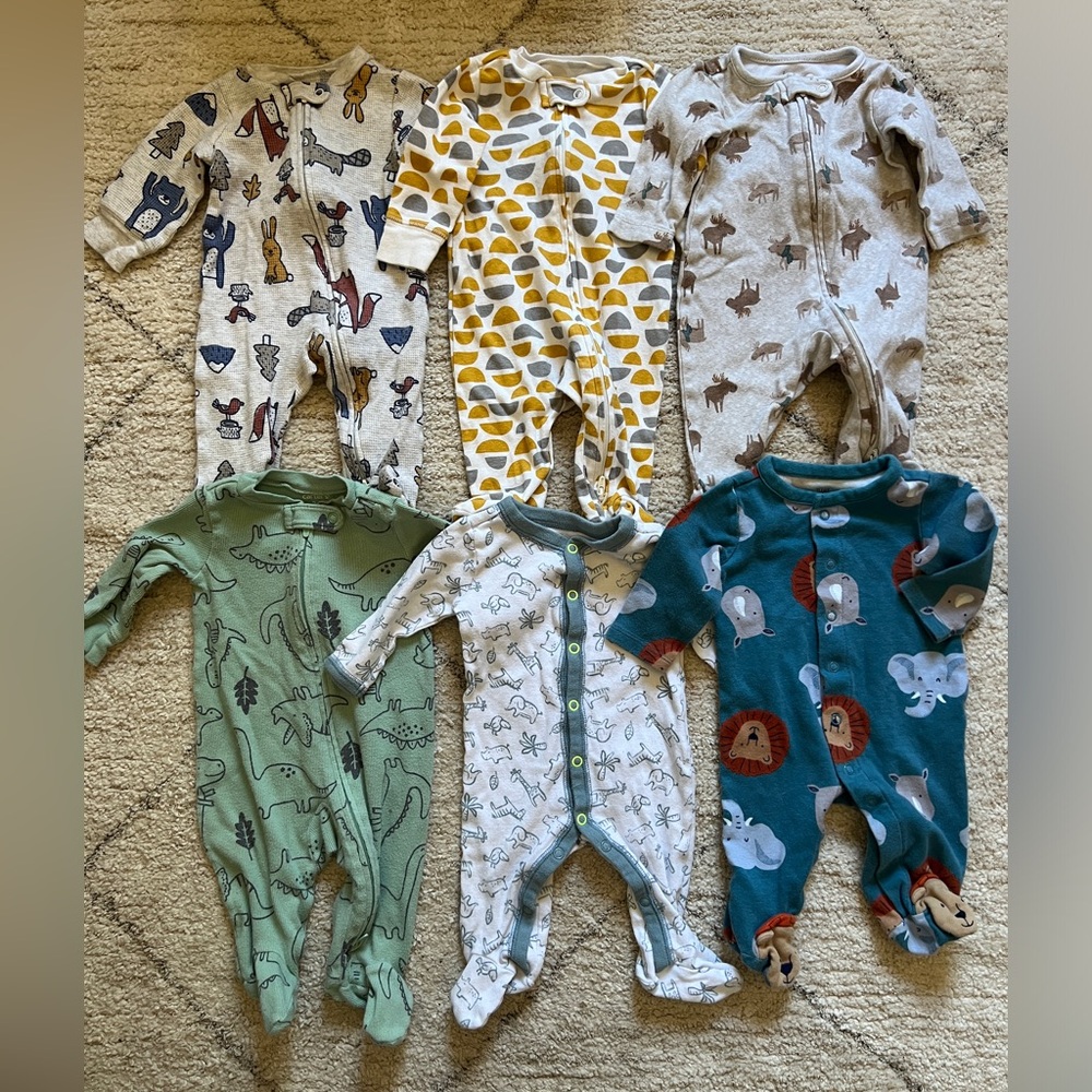 Bundle of 6 footed pajama baby 3M
